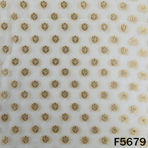 Dyeable Zari Work Georgette Fabric - F5679