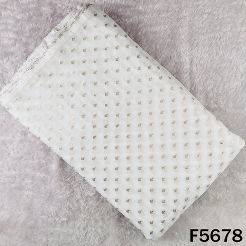 Dyeable Zari Work Georgette Fabric - F5678