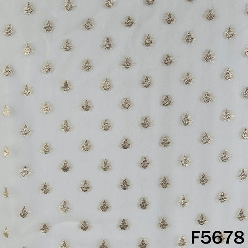 Dyeable Zari Work Georgette Fabric - F5678