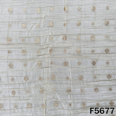 Dyeable Zari Work Crush Tissue Fabric - F5677