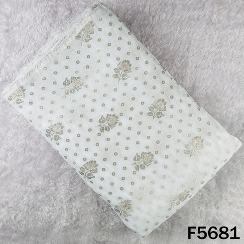 Dyeable Zari Work Georgette Fabric - F5681