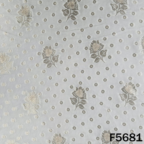 Dyeable Zari Work Georgette Fabric - F5681