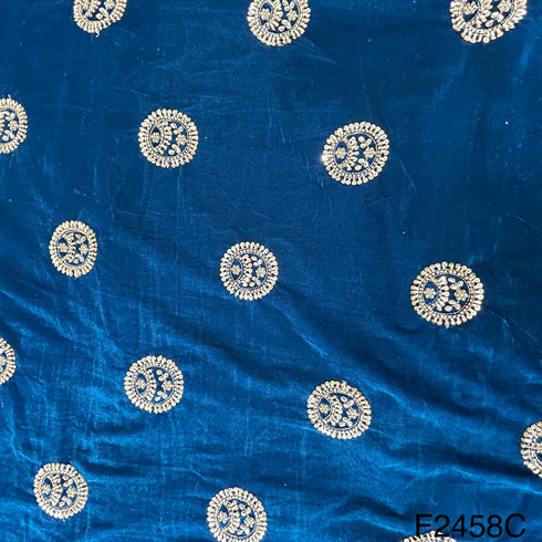 Cut Dana Work Sequins Embroidered Velvet Fabric-F2458