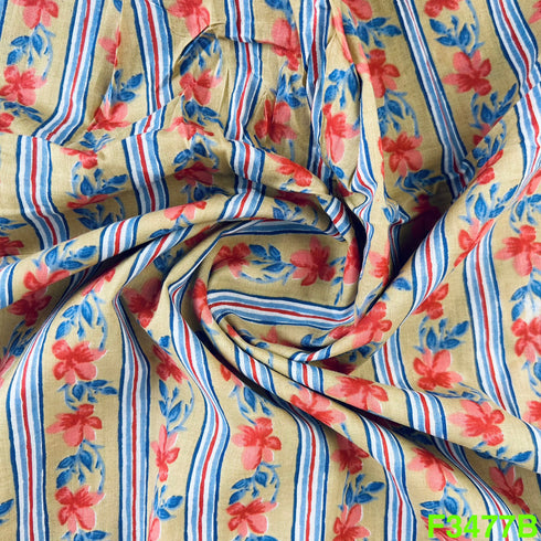 Block Print Cotton Fabric-F3477