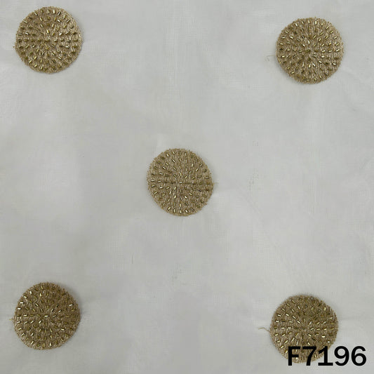 Dyeable Cut Dana Zari Embroidered Net Fabric - F7196