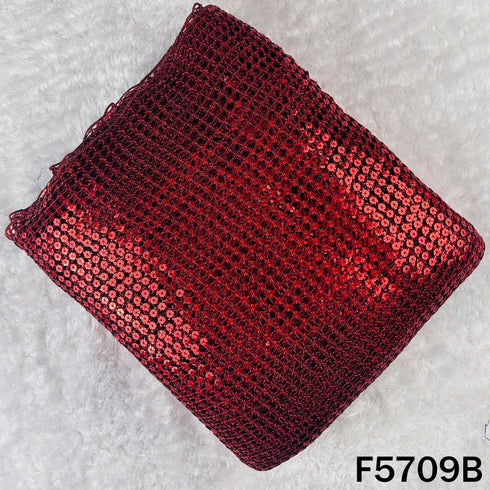 Zari Sequins Fancy Cut Work Fabric - F5709