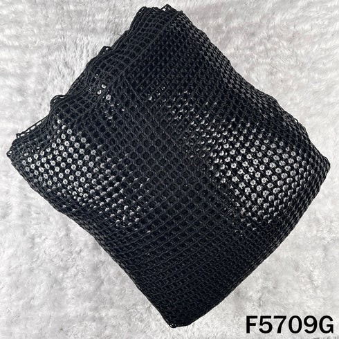 Zari Sequins Fancy Cut Work Fabric - F5709