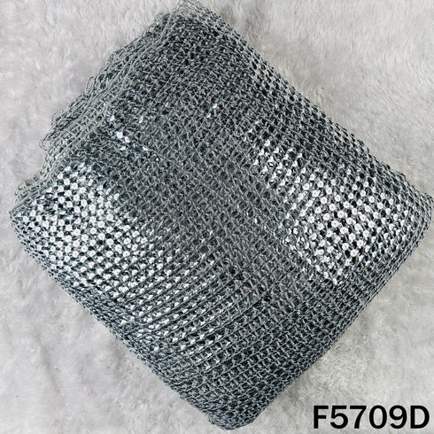 Zari Sequins Fancy Cut Work Fabric - F5709