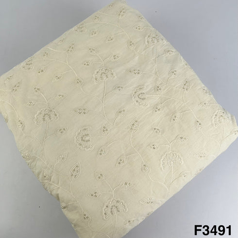 Thread Sequins Embroidered Kora Cotton FAbric-F3491