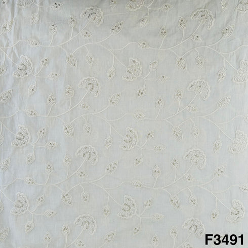 Thread Sequins Embroidered Kora Cotton FAbric-F3491