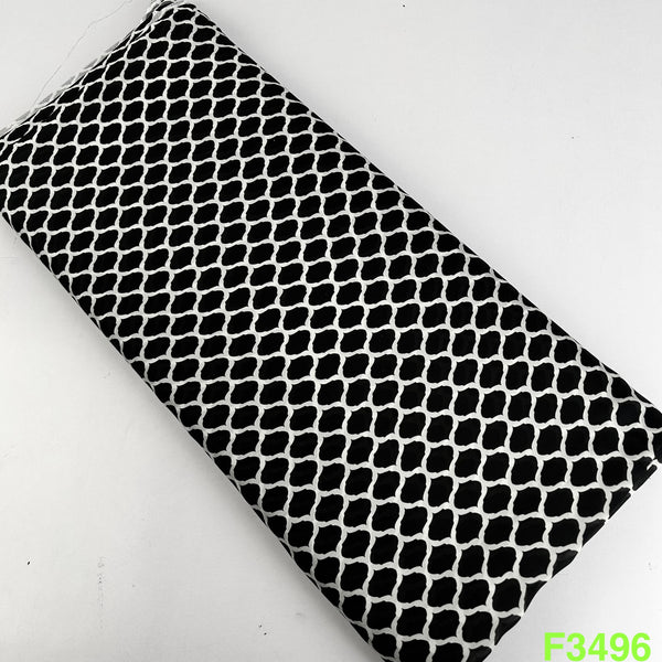 Printed Satin Georgette Fabric-F3496