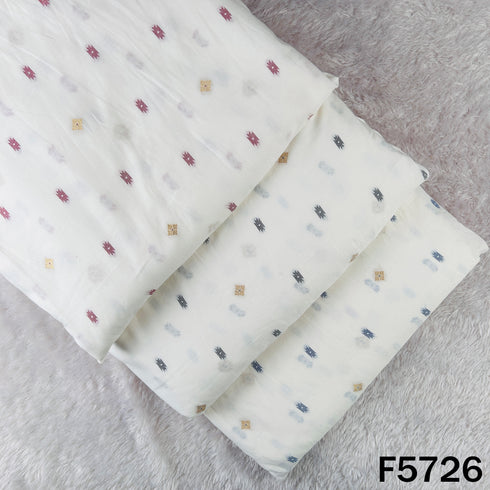Zari Buti Work Cotton Fabric - F5726