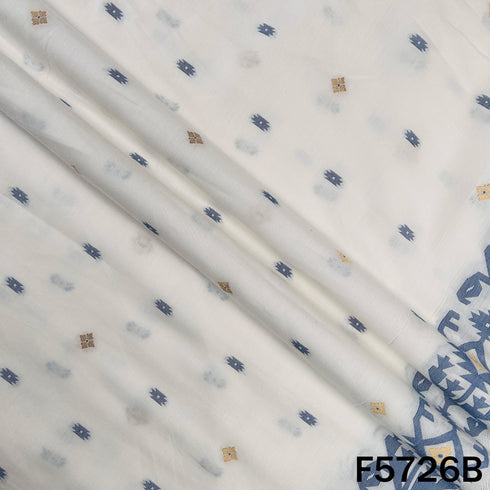 Zari Buti Work Cotton Fabric - F5726