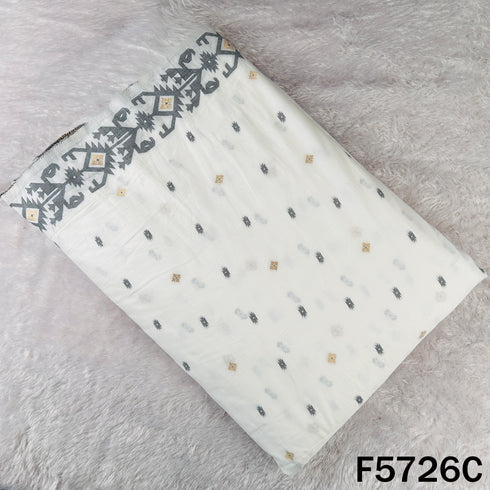 Zari Buti Work Cotton Fabric - F5726