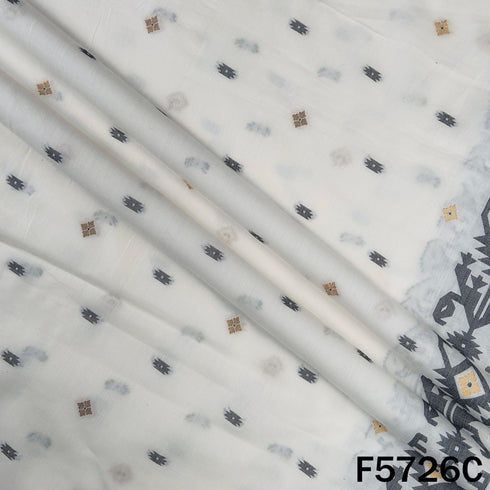 Zari Buti Work Cotton Fabric - F5726