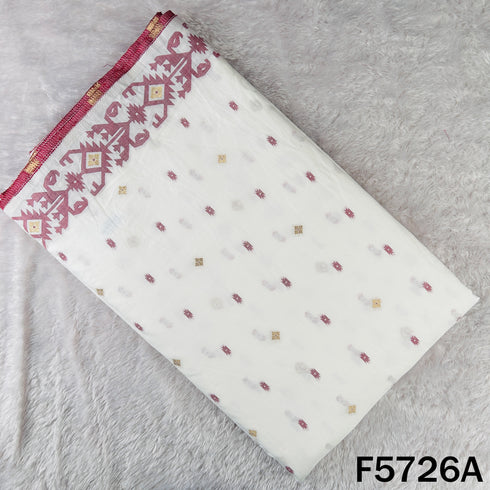 Zari Buti Work Cotton Fabric - F5726