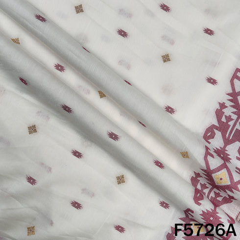 Zari Buti Work Cotton Fabric - F5726