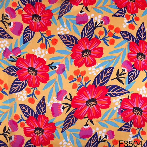 Printed Satin Crepe Fabric-F3504