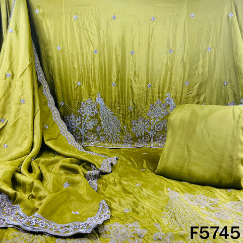 Cut Dana Zari Sequins Embroidered Shimmer Tissue Fabric - F5745