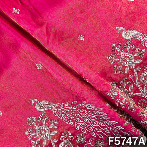 Cut Dana Zari Sequins Embroidered Shimmer Tissue Fabric - F5747