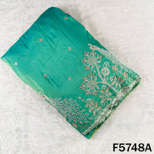 Cut Dana Zari Sequins Embroidered Shimmer Tissue Fabric - F5748