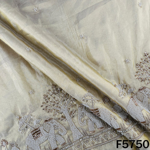 Dyeable Cut Dana Zari Sequins Work Shimmer Tissue Fabric - F5750