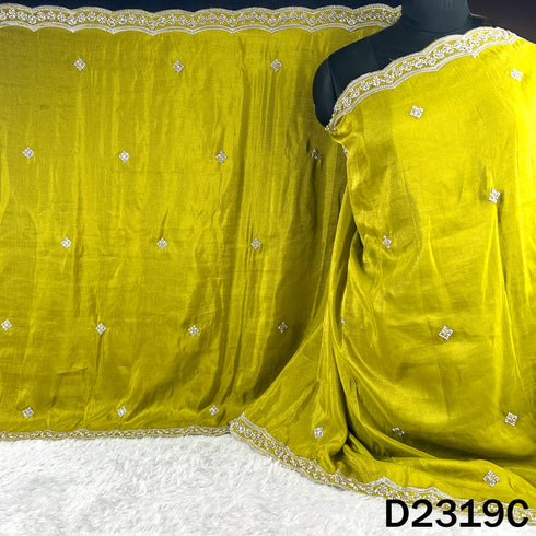 Cut Dana Zari Sequins Shimmer Work Tissue Dupatta - D2319