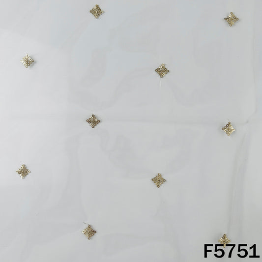 Dyeable Zari Sequins Work Net Fabric - F5751