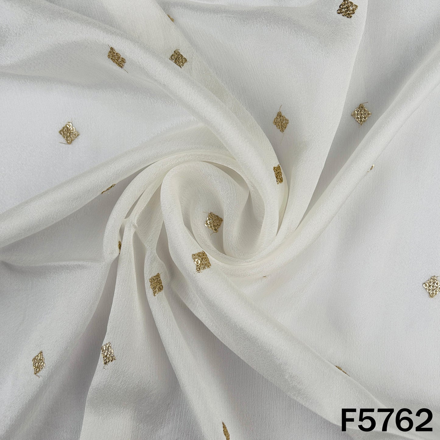 Dyeable Zari Sequins Work Chinnon Chiffon Fabric - F5762