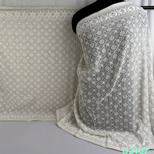 Thread Sequins Embroidered Georgette Dupatta-D2107