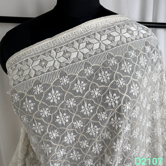 Thread Sequins Embroidered Georgette Dupatta-D2107