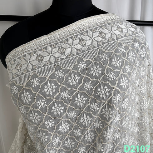 Thread Sequins Embroidered Georgette Dupatta-D2107