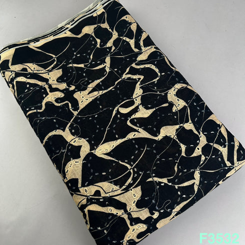 Hakoba Printed Linen Cotton Fabric-F3532