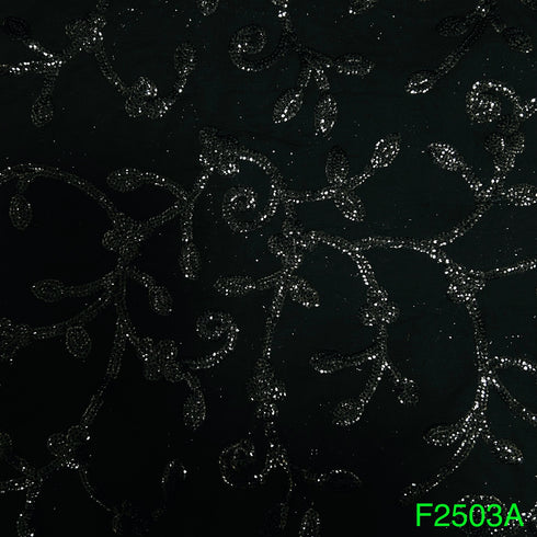 Thread Sequins Georgette Fabric-F2503