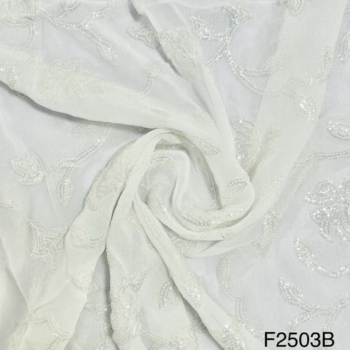 Thread Sequins Georgette Fabric-F2503