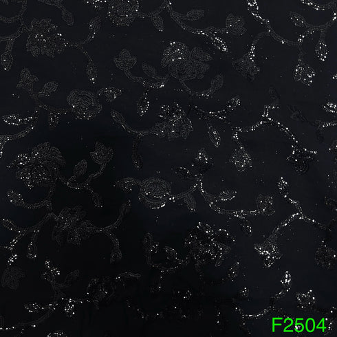 Thread Sequins Georgette Fabric-F2504