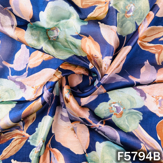 Digital Print shiny organza Fabric - F5794