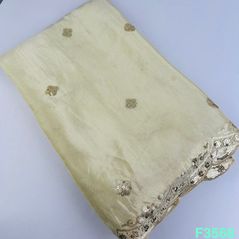 Dyeable Thread Sequins Work Shimmer Tissue Fabric-F3568