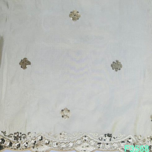 Dyeable Thread Sequins Work Shimmer Tissue Fabric-F3568