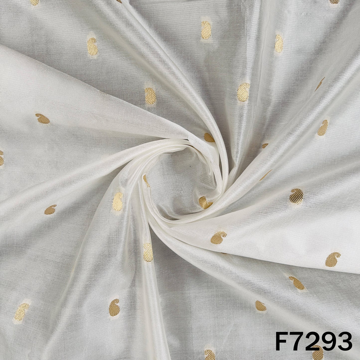 Dyeable Zari Buti Work Pure Silk Fabric - F7293