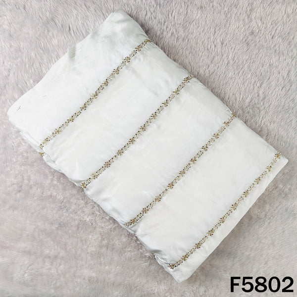 Dyeable Cut Dana Zari Sequins Work Crepe Fabric - F5802