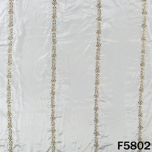 Dyeable Cut Dana Zari Sequins Work Crepe Fabric - F5802