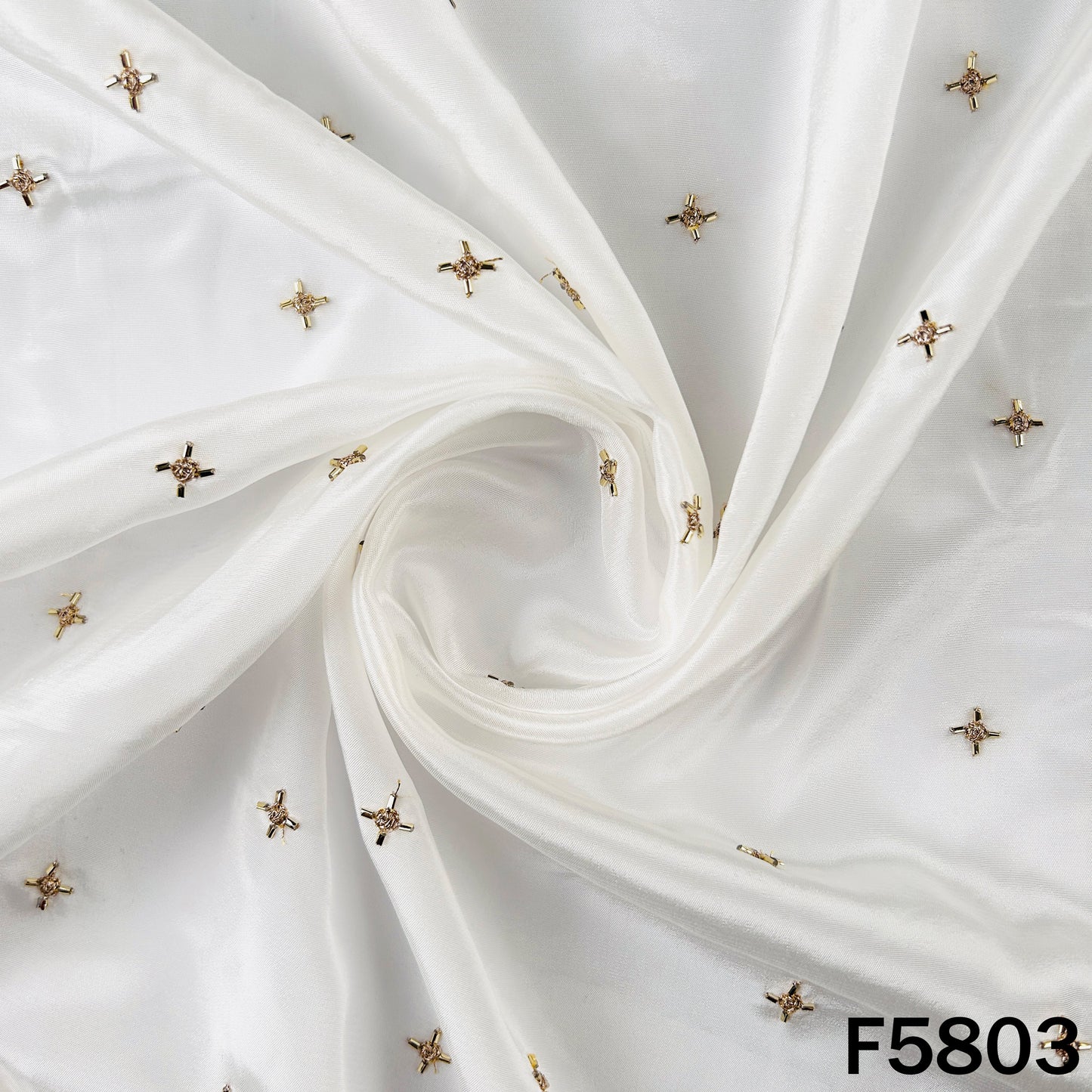 Dyeable Cut Dana Zari Work Crepe Fabric - F5803