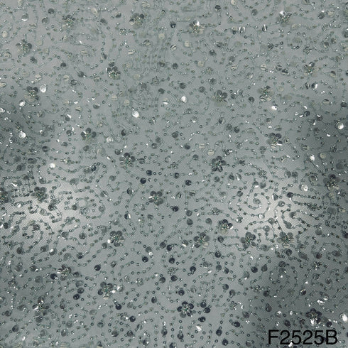 Cut Dana Work Sequins Net Fabric-F2525