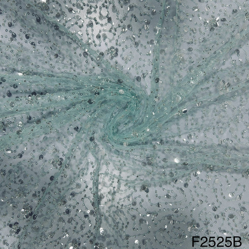 Cut Dana Work Sequins Net Fabric-F2525