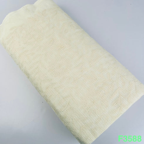 Thread Embroidered Kota Cotton Fabric-F3588