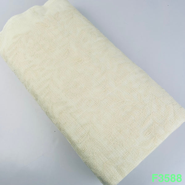 Thread Embroidered Kota Cotton Fabric-F3588