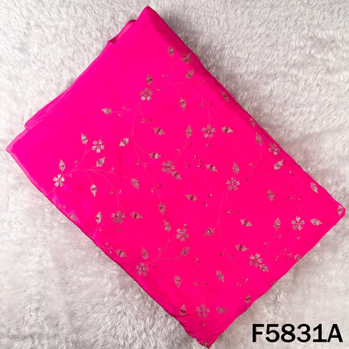 Cut Dana Thread Sequins Embroidered Crepe Fabric - F5831