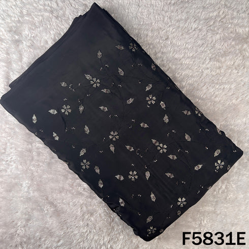 Cut Dana Thread Sequins Embroidered Crepe Fabric - F5831