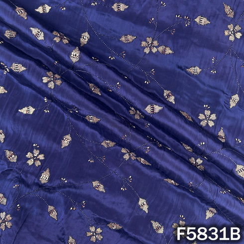 Cut Dana Thread Sequins Embroidered Crepe Fabric - F5831